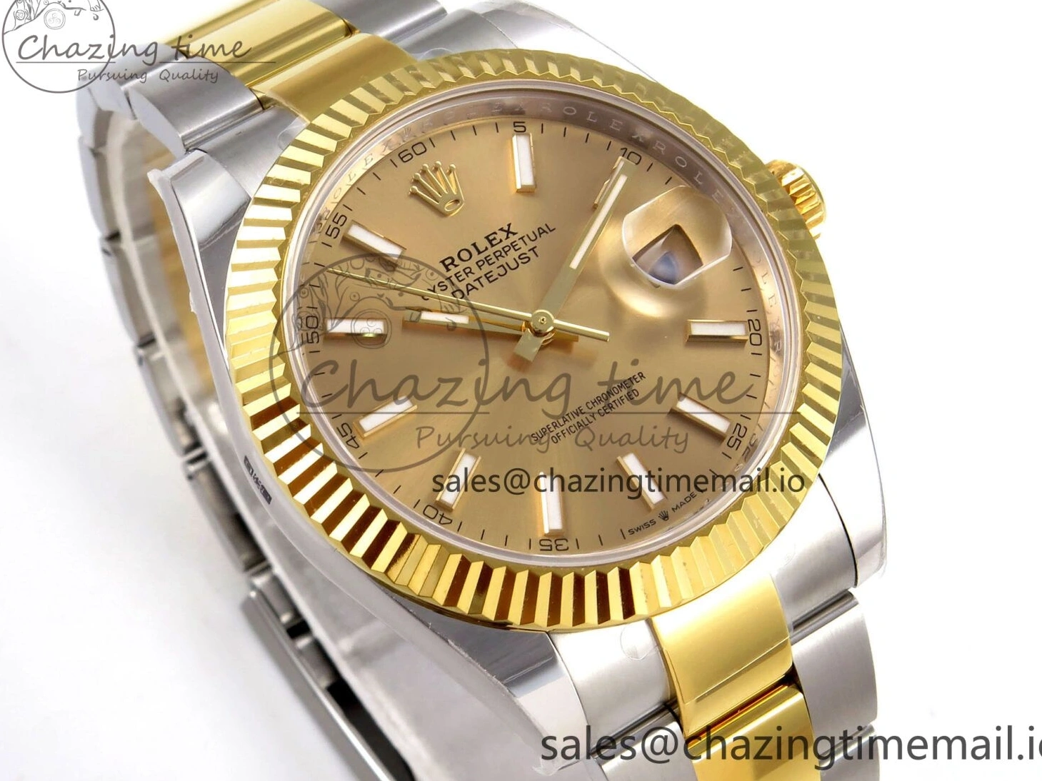 MiroTime 0201 Breathable DateJust 41 SS YG ARF 1:1 Best Edition 904L Steel YG Stick Dial on Oyster Bracelet SH 1260